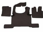 Black+Red Floor Mats Eco Leather Covers for MAN TGX 2021+ trucks RightHD models