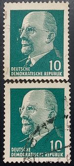 DDR East Germany 10 Pfennig Wilhelm Pieck | Plate Flaw Spot + Frame Variety Lot