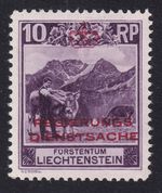 LIECHTENSTEIN 1932 Official 10r Deep Red-Lilac Perf 11½ SG O119B MH/* (CV £100)