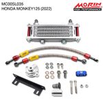 Morin Racing Complete Oil Cooler Kit Red For Honda Z125 MONKEY 125 2022-2024