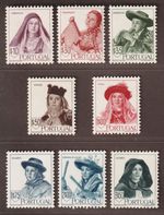 Portugal 706-13 ** folk costumes, 8 values complete, impeccable mint condition, 170,-€