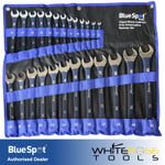 BlueSpot Combination Spanner Set Soft Grip 6-32mm Open End Ring Tool Roll 25pc