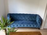 Sofology Alchemist Fabric 3 Seater in Plush Peacock + Footstall