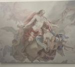 Large Renaissance Style Canvas Print On Wooden Frame Depicting Christ And Angels