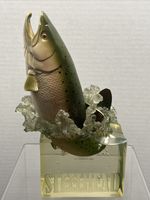 Enesco Steelhead Rainbow Trout Statue W/ Lucite Base 9”