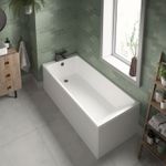Nuie 1700 x 750mm Thin Edge Single Ended Bath Modern Bathroom Tub White Acrylic