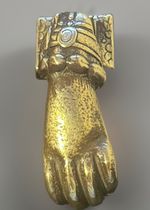 Vintage Solid Brass Door Knocker- Lady’s Hand Holding Ball