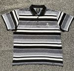 Guinness Men’s Stripe Polo Shirt Size L Dark Grey Short Sleeve