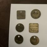 6 x Colliery Pit Tokens Checks ,Barnburgh,Barrow, Ackton Hall, Dinnigton, 