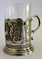 BEAUTIFUL EASTERN 84 SOLID SILVER TEA GLASS c1920 ANTIQUE 150g OTTOMAN PERSIAN