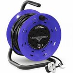 4 Way 15m to 50m Cable Extension Reel Mains Lead Socket Heavy Duty Electrical