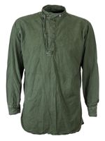 Smock Shirt Artist Workwear Workshirt Vintage Henley Mandarin Collar 100% Cotton