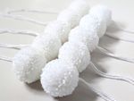 Made To Order 10 X hand made 6cm white Acrylic Yarn pom poms.