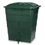 Garantia 300 L Tapered Water Butt Green Recycled Plastic Square with Tap