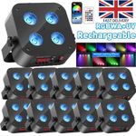 RGBWA UV 4 LED PAR Stage Light Rechargeable Battery DJ Light Wireless APP DMX