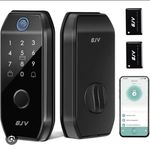 GJV 6-in-1 Keyless Smart Door Lock Black Deadbolt IC Card Standard Key