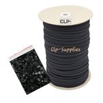 Black Continuous Zip No 7 Nylon chain & Sliders Strong Quality Zips upholstery +