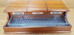 Vintage Wooden Ink Well Complete with Glass Pen Holder and Ink Pots