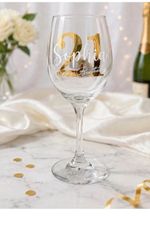 Personalised Birthday Wine Glass In Gift Box. Age And Name. 16,18,21,30,40,50,60
