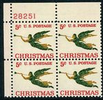 Scott # 1276a 5¢ Christmas Angel  "TAGGED"  Plate Block Mint NH