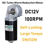 100RPM DC 12V Turbo Worm Reduction Motor 4578 Forward Reverse Self-Locking Motor