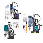 ZELCAN Mult Portable Magnetic Drill Press 2" Depth w 6/11 Bits Rotating Base