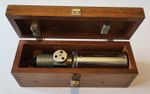 Vintage wooden cased Rank Hilger & Watts A142/42 Photo-Optical collimator scope
