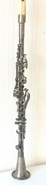 VINTAGE 17 KEY SILVER PLATED METAL CLARINET - SUPERTONE MADE USA CIRCA 1920/30s