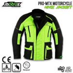 Motorbike HiVis Textile Jacket, CE Approved Armour Motorcycle Cordura Waterproof