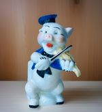 Vintage 1930’s Official Walt Disney Little Pig Porcelain Toothbrush Holder