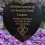 Personalised Memorial Grave Plaque Granite Heart Shaped Grave Marker Headstone