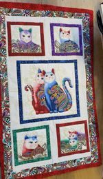 Benartex Catitude 2 Quilt Kit 100% Cotton With Metallic Hi-lights