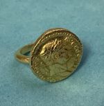 Roman Coin Gold Plated Pewter Ring