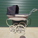 Vintage 60s / 70s Silver Cross  Coach Built Dolls Pram Needing Restoration