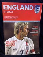 England v Turkey 2nd April 2003  Programme Team Sheet Hospitality pass & menu