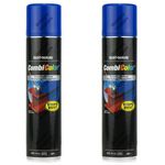 x2 Direct To Rust! Gloss Gentian Blue Spray Paint Rust-Oleum CombiColor RAL5010