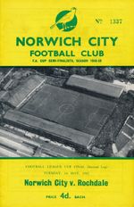 LEAGUE CUP FINAL PROGRAMME 1962 Norwich City v Rochdale