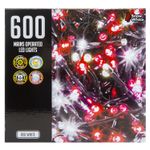 Christmas Red White String Lights 600 Bulbs 18m x 1cm Multicolour X 1