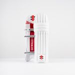2026 Gray Nicolls Power X Junior Batting Pads White / Red - Free P&P