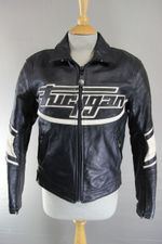 FURYGAN BLACK LEATHER BIKER JACKET WITH SHOULDER & ELBOW CE ARMOUR 36 INCH/SMALL