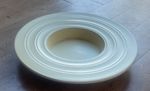 KEITH MURRAY SIGNED ART DECO WEDGWOOD RIBBED LARGE FLAT CIRCULAR BOWL IN VGC