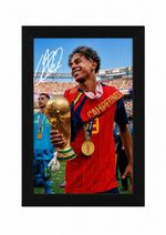 Lamine Yamal Signed Autograph PHOTO Print 6x4/A4 Framed World Cup Winners 26