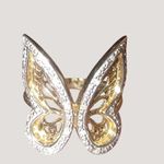 Butterfly Ring 925 Sterling Silver DBJ Sz 6 Gold Plated Vintage Inspire Jewelry