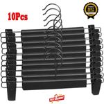 Trouser Hanger 10Pack Skirt Hangers with Clips Adjustable Clips Hooks Organizer