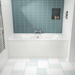 Nuie Otley Acrylic Double Ended Rectangular Bath 1700/1800 Modern Tub Bathroom
