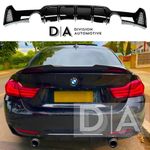 GLOSS BLACK REAR DIFFUSER DUAL EXIT VALANCE SPOILER BMW F32 F33 F36 PERFORMANCE
