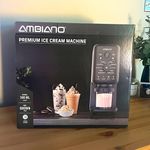 Ambiano Premium Electric Ice Cream Maker 500ml 800W Black Self-Cleaning 96379