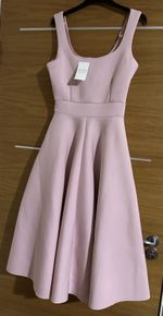 quiz bonded scuba square neck midi skater dress pale pink RRP £69.99 size 12