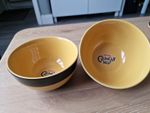 Kelloggs Crunchy Nut Cereal Bowls Yellow/Black Striped Set of 2 *Brand New*