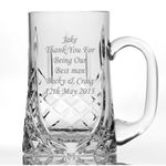 Personalised Lead Crystal 1pt Tankard wedding gifts, best man gifts, usher gifts